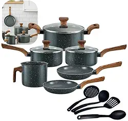 Jogo De Panelas Pratic Cook Granito Indução Mimo Style Cerâmica 10 Peças
