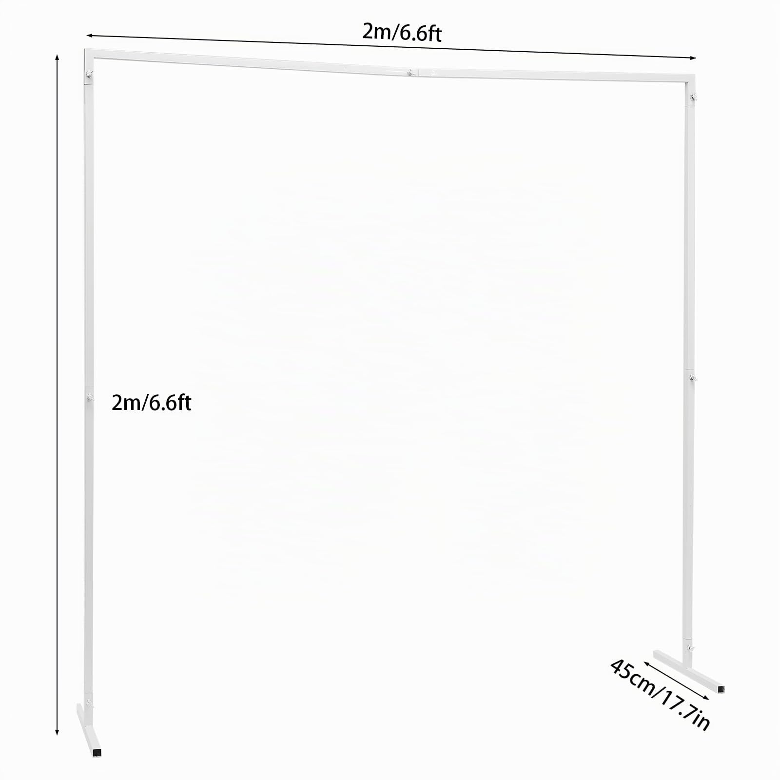 OUKANING Ballonbogen Traubogen Hochzeitsbogen Hintergrund Ständer Quadratisch/Rectangle, Flügelmuttern, Für Hochzeiten, Party, Einfach Installieren, Mehrfachverwendung (Typ A: Weiß 2x2m)