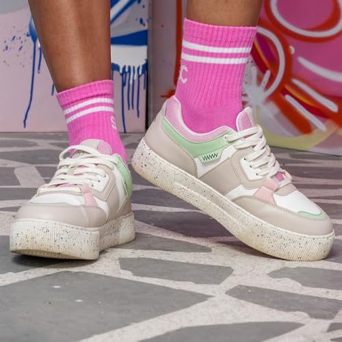 Image of SOLETHREADS Rogue Sneakers for Women |Retro Design|Comfortable|Chunky Streetwear Fashion Shoes| Stylish| Anti-Skid|Tendy|Running|Workout|Walking Shoes Women