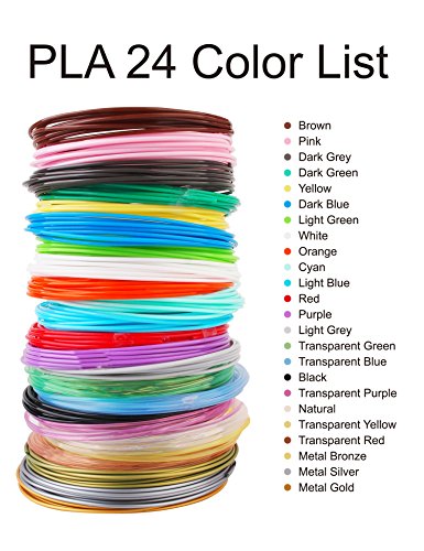 3D Pen 3D Printer Filament, 24 Colors 1.75Mm Pla Filament Pack, High-Precision Diameter Filament, Each Color 10 Feet, Total 240 Feet Lengths By Mika3D #TOP1