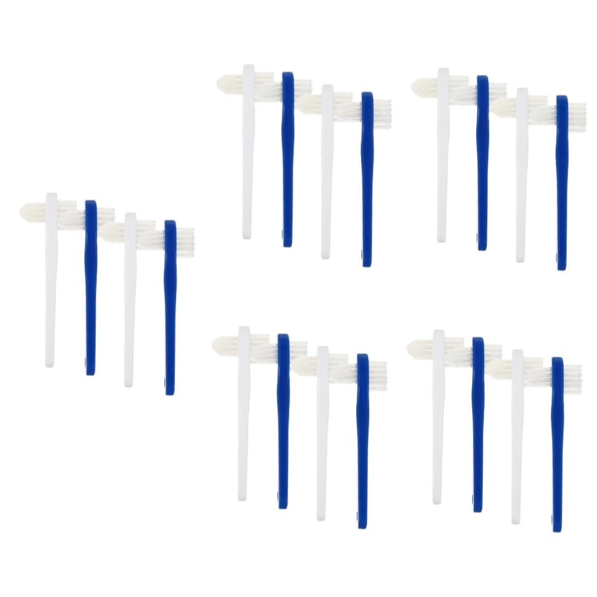 Healeved 5 Set Di Spazzolini Da Denti A Tre Lati Per Adulti Setole Morbide Pulisci-denti Portatile Per La Dei Denti Falsa 4 Pezzi*5