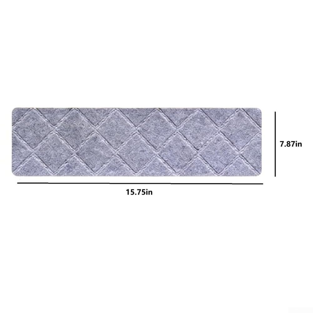 GLOBALHUT Tappeti per Scale Antiscivolo 15.75x7.87in Sicuri(Diamond Black)