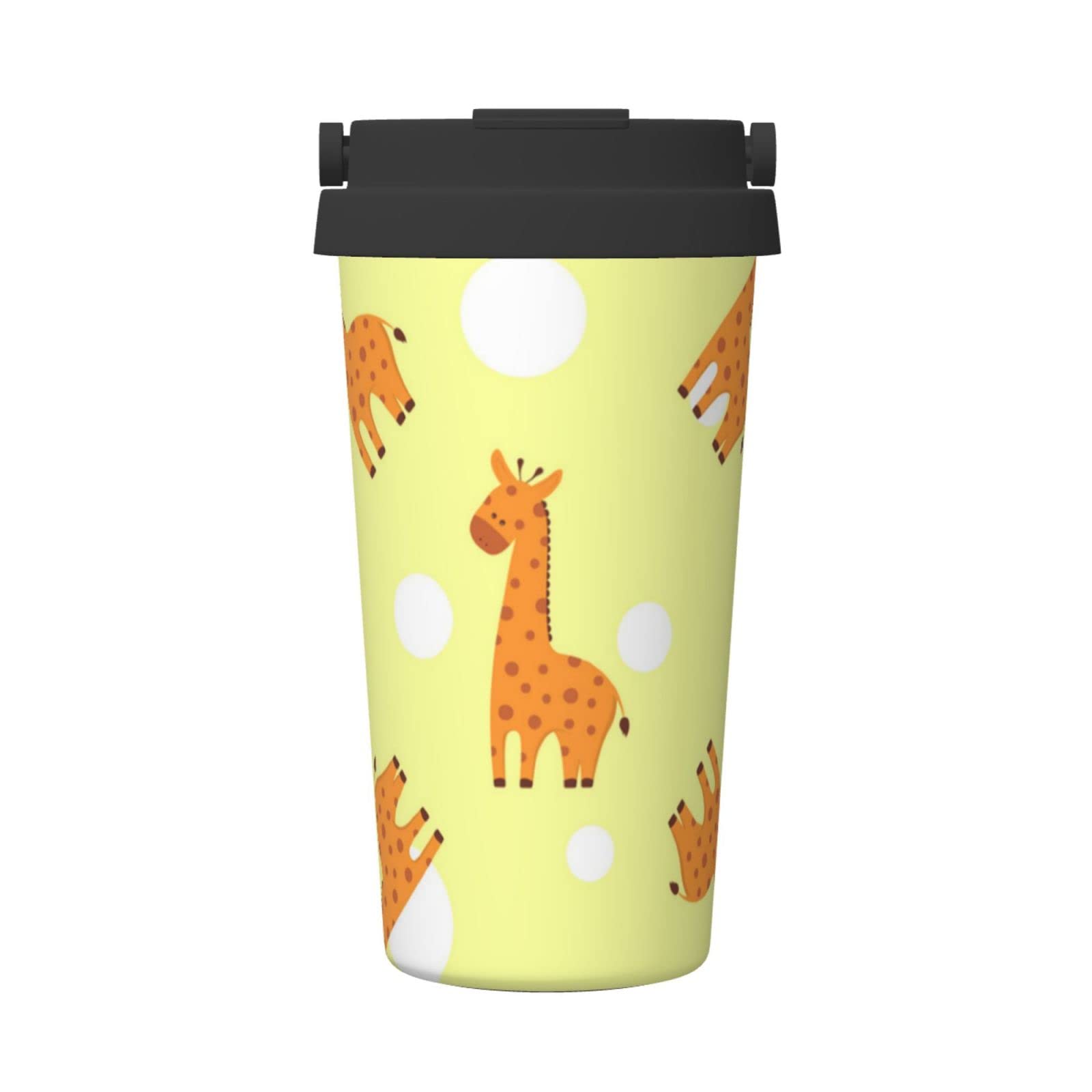 Cartoon Giraffe Travel Mug Carry Insulated Coffee Mug for Hot and Cold Water Coffee and Tea (500ml)