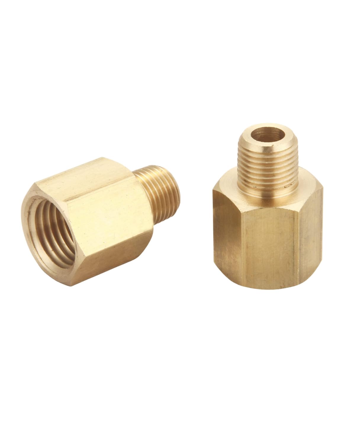 T TANYA HARDWARE 1/4 Inch NPT Male to 1/4 Inch NPT Female, Male to Female Pipe Reducer Adapter, Brass Pipe Extension Fittings, Thread 0.5" OD × 0.5"