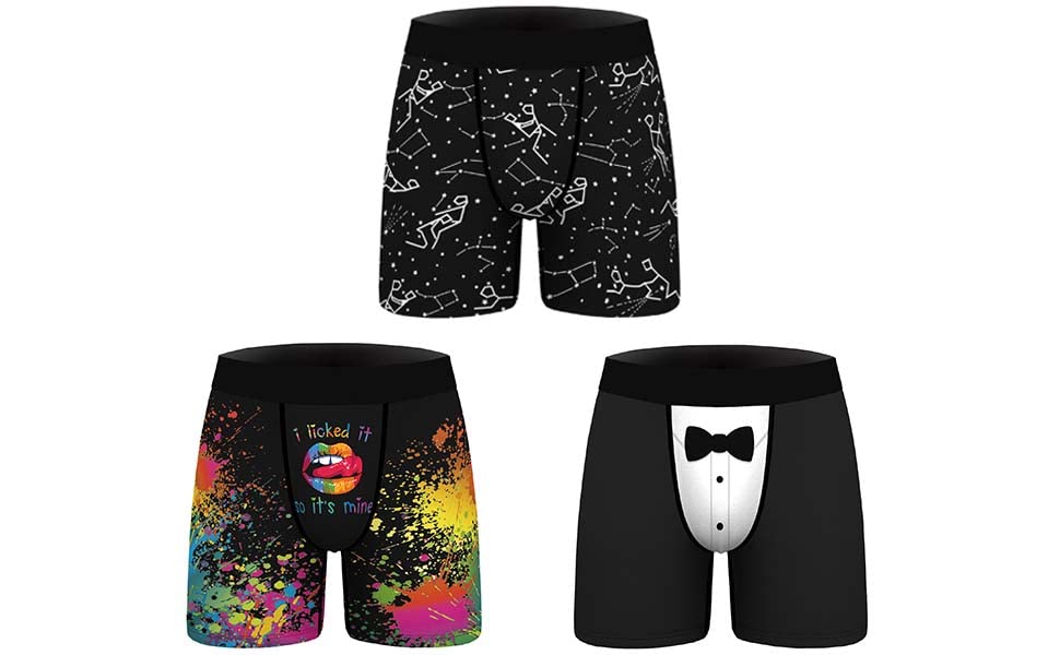 Men's Novelty Boxer Briefs – Stretchy, Breathable Underwear With Fun Prints, S-XL