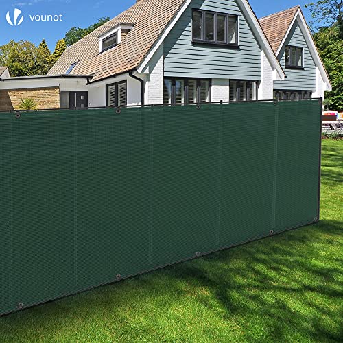 VOUNOT® Zaunblende 1.5×10m, Sichtschutz Zaun 150 g/m² HDPE Schattiernetz, Windschutz UV-resistent Reißfest, 85% Beschattungsgrad, mit Löcher und Kabelbinder, Grün
