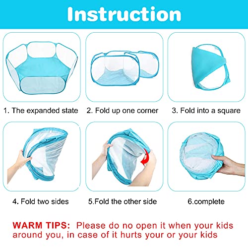 Prime Pets Small Animal Cage Tent, Hamster Pet Playpen, Guinea Pig Cage Yard, Waterproof Foldable Outdoor/Indoor Pop Open Exercise Fence, Yard Fence for Baby Chicken Hedgehogs