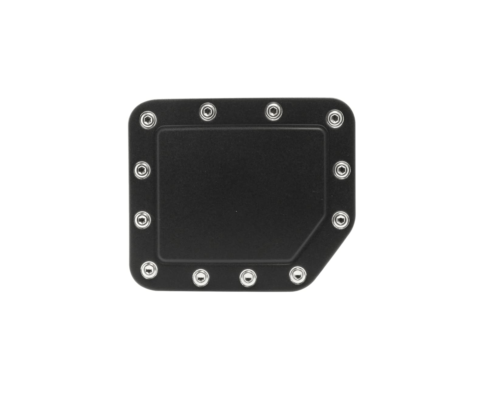 Cobra Tek Fuel Tank Gas Door Cover Self Adhesive | Fits 2004-2015 Titan | Black Color Stainless Steel Exterior Accessories