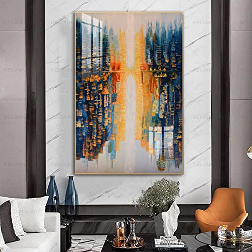 Pintura de edificio de ciudad en lienzo para sala de estar arte moderno de pared de 60x80cm 2