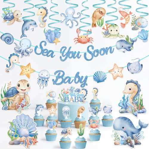 Décoration fête nautique sous la mer avec toile de fond pour baby shower
