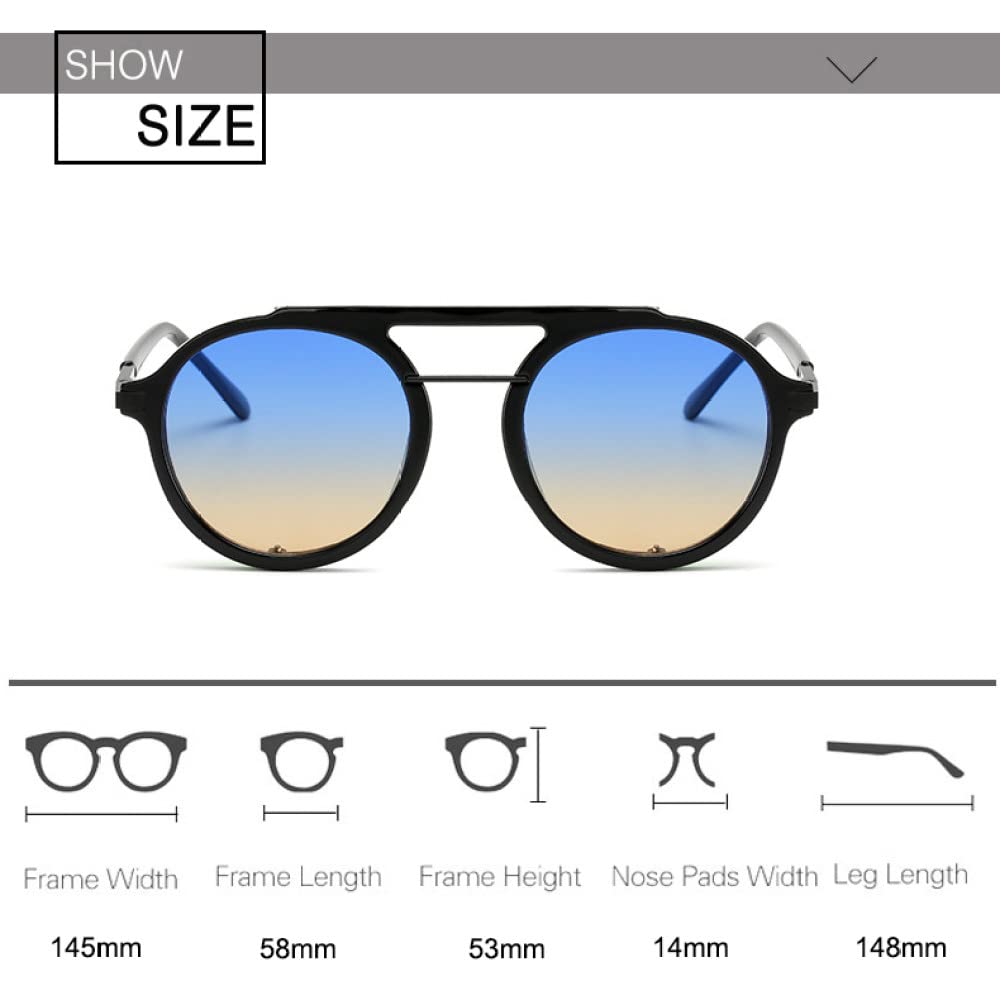 Steampunk okulary przeciwsłoneczne mężczyźni kobiety moda okrągłe okulary przeciwsłoneczne damskie vintage punkowe okulary UV400