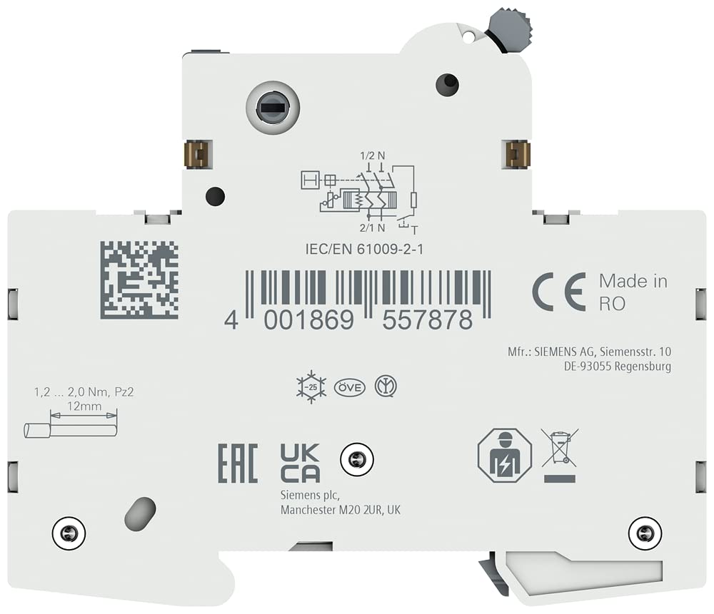 Siemens 5SV13167KK10 FI/LS kompakt RCBO 1P+N 6kA TypA 30mA C10 230V, Fehlerstrom- und Überlastschutz in 1TE (50% Platzersparnis)
