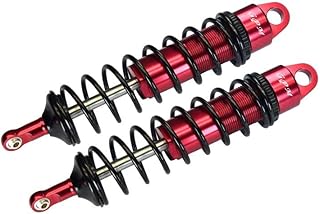 Aluminum 6061-T6 Rear Adjustable Spring Dampers 143mm With 6mm Shaft For Traxxas 1/8 4WD Sledge Monster Truck 95076-4 - 2Pc Set Red