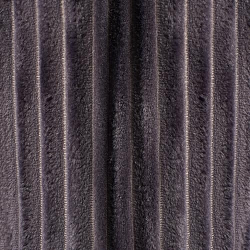 OHS Charcoal Grey Dressing Gowns Unisex Super Soft Warm Ribbed Fleece Hooded Dressing Gown Full Length Comfortable Cosy Bath Robe for Sleepwear Loungewear - Image 5