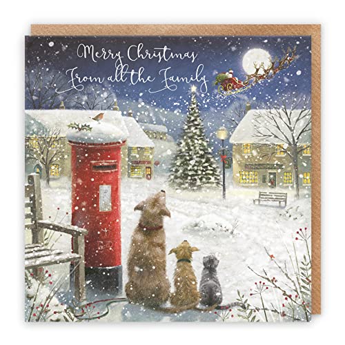 Hunts England From All The Family Stunning Artistic Christmas Card, Merry Christmas From All The Family, Magical Christmas