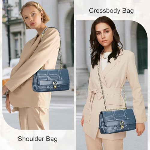 Over Earth Quilted Leather Handbag for Women Chain Crossbody Purse Trendy Shoulder Bags3