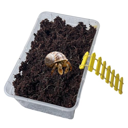 Tsangbaby Hermit Crab Shedding Tank Hermit Crab Accessories with Climbing Ramp Transparent Hermits Crabs Pool for Small or Medium Habitat Home