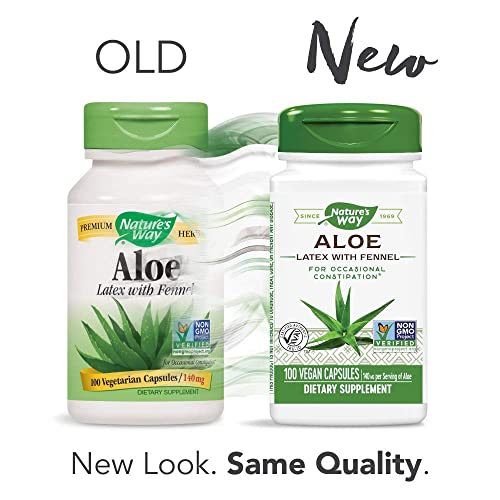 Nature's Way Aloe Latex With Fennel 140 Mg, For Occasional Constipation, 100 Vegan Capsules, Pack Of 2 #TOP6