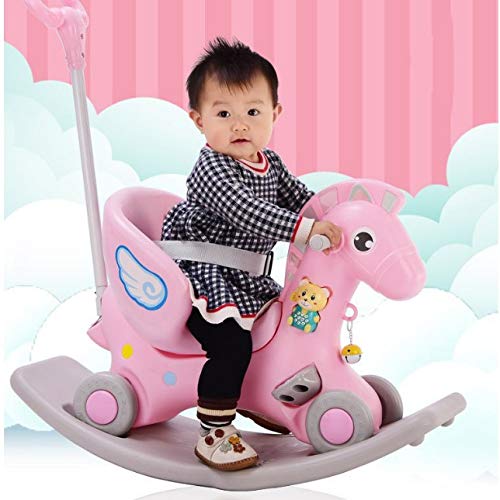 Baby Schommelstoel Kinderen Rit op Paard Speelgoed Kinderwagen met Muziek Baby Rocker Stoel Opvouwbare Vier Wielen… - Afbeelding 3