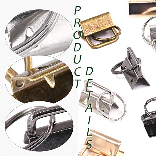 Keadic 41 Sets 1 Inch 4 Colors Key Fob Hardware With Key Fob Plier Kit, Glass Cutting Tool Attached With Rubber Tips, Perfect For Wristlet Key Fobs, Key Lanyard And Key Chain Making Hardware Supplies #TOP3