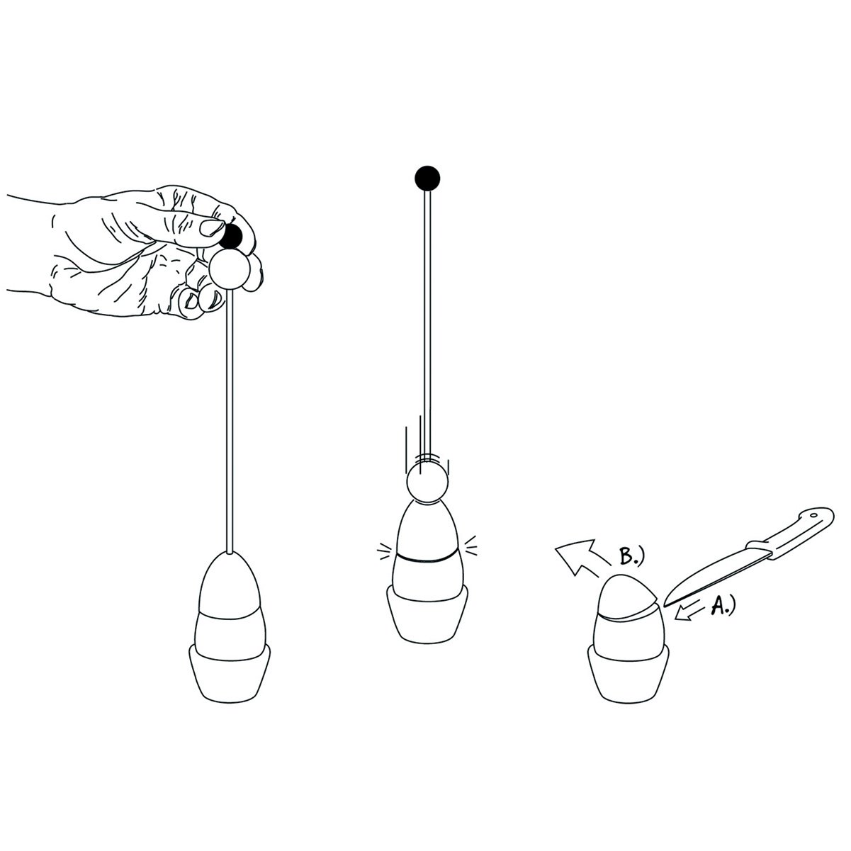 Take 2 99004/04 Clack - Abridor para huevos pasados por agua, diseño de huevo de cerámica con flores