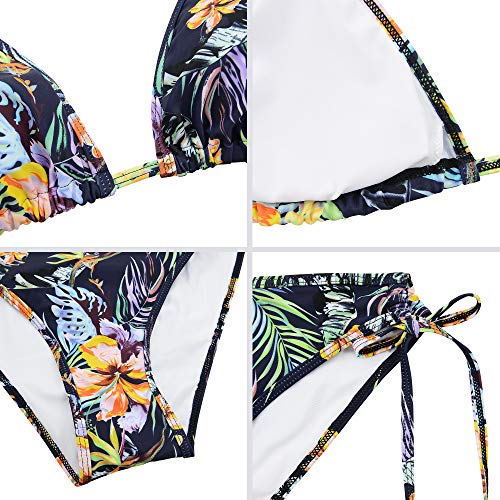 Image of Century Star Women Cute String Triangle Bikini Sets - Swimsuits Two-Piece Tie Side Adjustable Ties Halter Bathing Suit