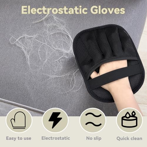 Image of Valentines Day Gifts 2 Packs Pet Hair Removal Glove,Pet Hair Remover for Cat & Dog,New Upgraded Electrostatic Gloves Pet Hair,Reusable Electro Static Pet Hair Remover Electrostatic Gloves