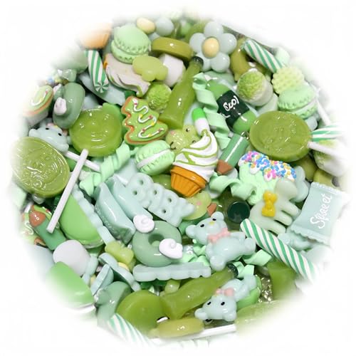 Image of Ulalaza 50pcs Slime Charms Mixed Set Resin Flatback Making Supplies For DIY Craft Making And Ornament Scrapbooking Beads Assorted Candy Fruit Cake Ornament
