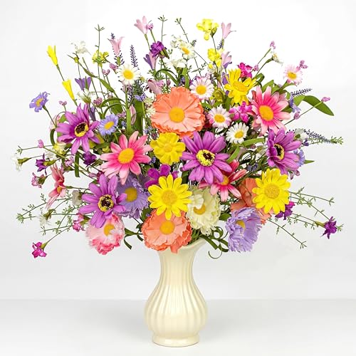 Hoteam 24 Pcs Artificial Daisy Flowers 17 Inch Spring Fake