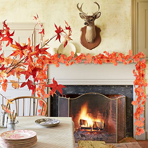 CQURE 24 Pcs Autumn Fall Leaf Garland - Image 4