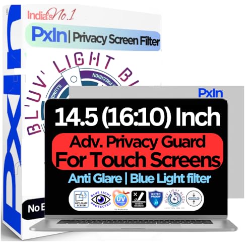 Image of PxIn 14.5 Inch 16:10 Aspect Ratio Privacy Screen Filter - NO Eye Strain | Anti-Blue Light + Anti-Glare | No Dry Eyes | Privacy Screen Protector | Touch Screen Enabled