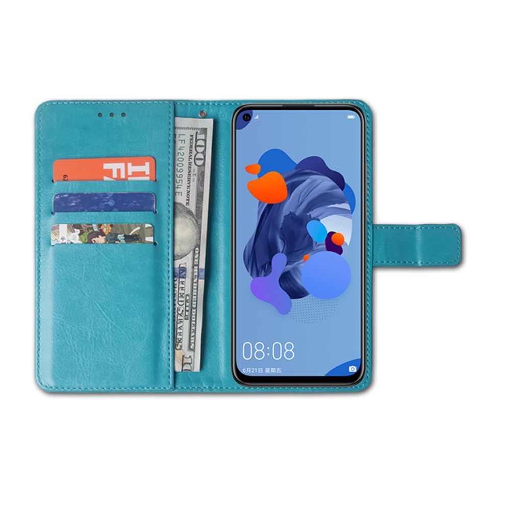 Tnviud Premium Custodia Portafoglio in PU Pelle Supporto Caso Guscio Protettiva Cover Flip Skin Case Per Lava Yuva Star 2 6.74(Blu