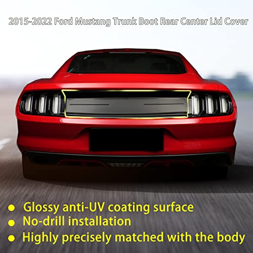 Litmiracle Rear Decklid Panel Trim Compatible With Ford Mustang 2015-2022, Mustang External Accessories Trunk Center Cover Panel Trim (Carbon Fiber Texture With Line) #TOP5