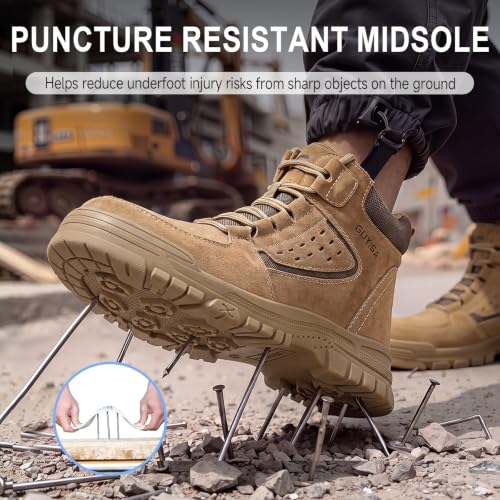Image of GUSAYEX Steel Toe Boots for Men Lightweight Work Utility Safety Boots