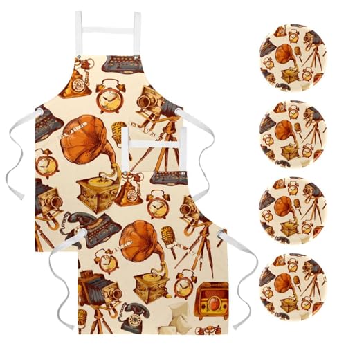 Tablier de cuisine pour restaurant et bistrot avec 4 broches incluses pour le travail au bar