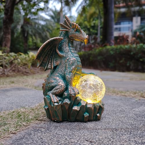 Statue de dragon solaire JOYBEE : sublimez votre terrasse et balcon dès ce soir