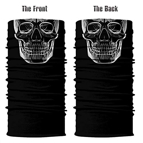 Image of Obacle Skull Face Mask Half for Dust Wind UV Sun Protection Seamless 3D Tube Mask Bandana for Men Women Durable Thin Breathable Skeleton Mask Motorcycle Riding Biker Fishing Cycling Sports Festival