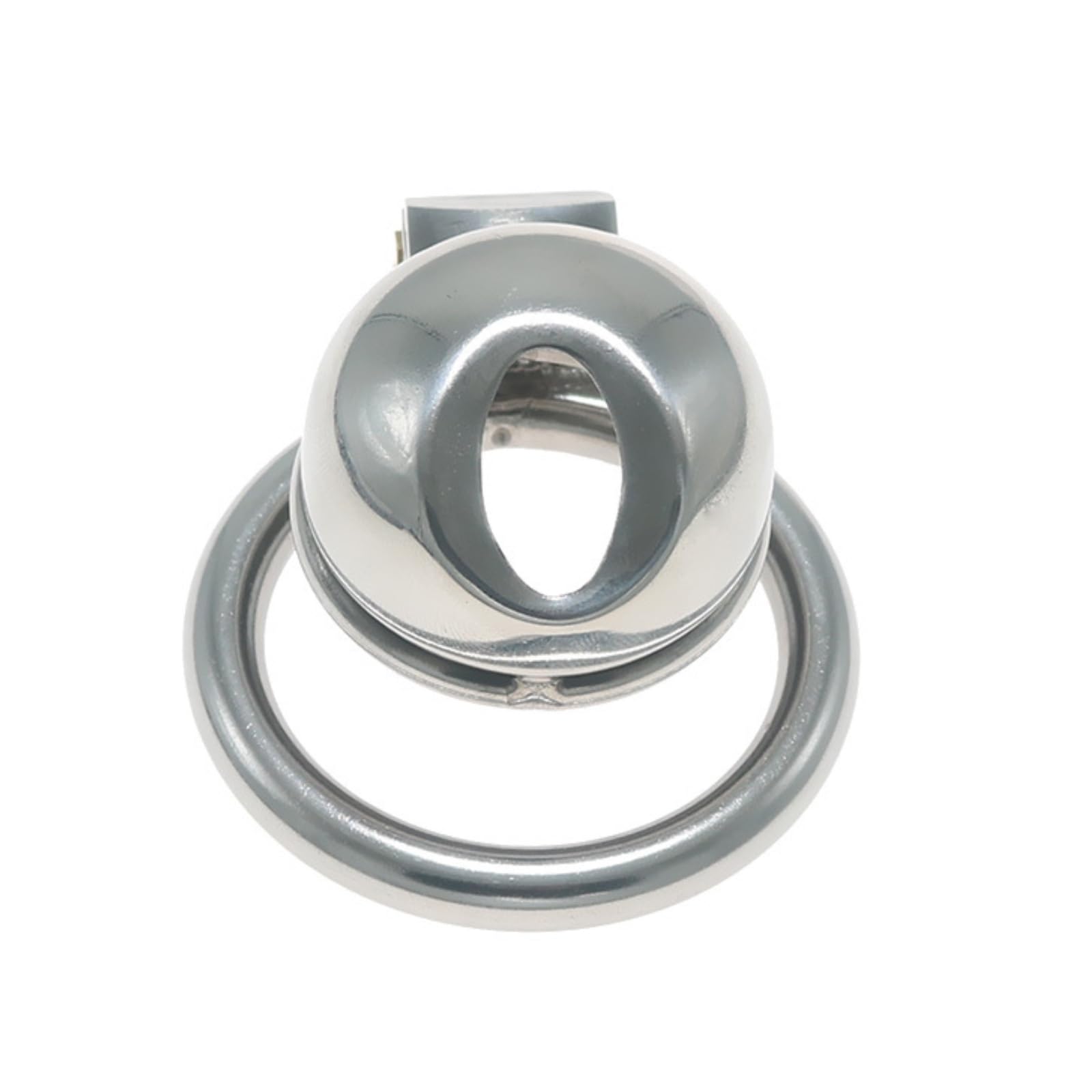 Générique Mini Cage Anti-défécation compacte en Acier Inoxydable pour Homme avec 1 Mousqueton de retenue-FRMZ29