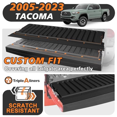 Image of TripleAliners Truck Mat Compatible with 2005-2023 Toyota Tacoma Accessories, Tailgate Mat Custom Fit All Weather Protection Pickup Liner
