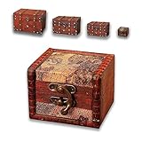 GemJelry Wooden Jewelry Box, Classical Wood Jewlery Box Jewelery Storage Box Case Holder Jewellery Chest Mom Gifts Antique Trinket Organizer Treasure Box for Women Girls Ring Necklace Earring