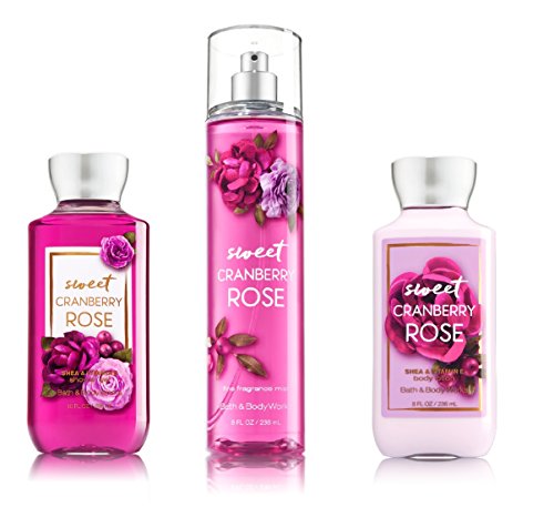 Bath & Body Works ~ Signature Collection ~ Sweet Cranberry Rose ~ Shower Gel ~ Fine Fragrance Mist & Body Lotion ~ Trio Gift Set
