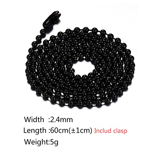 Titanium Stainless Steel Small Beads Ball Chain Necklace for Men Women 24-38 Inches Silver Black Gold2