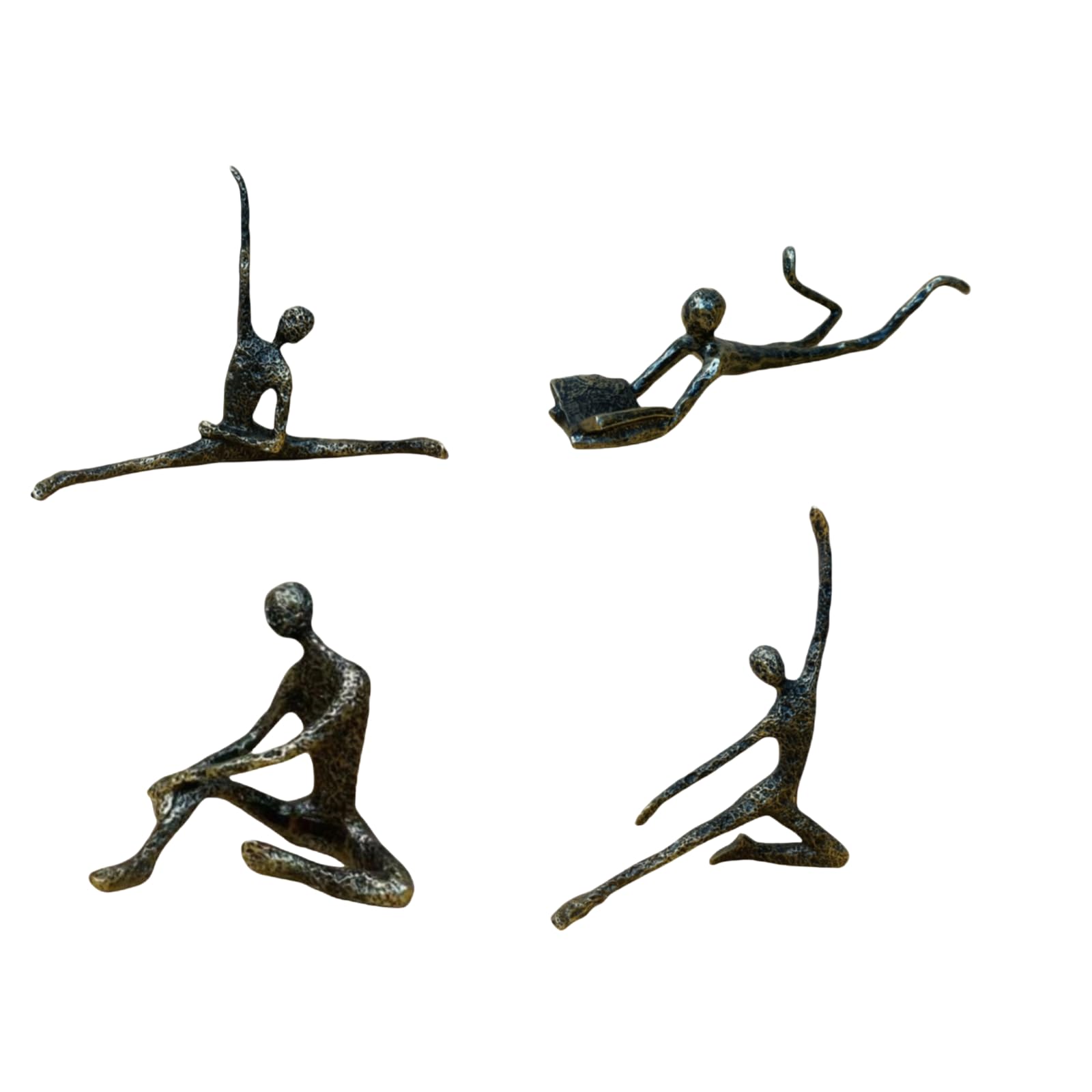 YOYUMI Statue Modern Resin Abstract Figure Home Decoration Crafts Desktop Ornaments Office Decoration Black Four-Piece Set