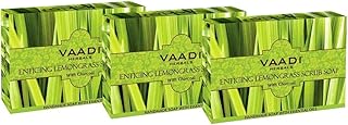 Vaadi Herbals Value Pack Of 3 Enticing Lemongrass Scrub Soap Bar For All Skin Type 75 Gms X 3