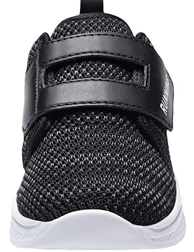 Adituo Toddler/Little Kid Boys Girls Lightweight Breathable Sneakers Strap Athletic Running Walking Sports Shoes Black Size 4 #TOP4