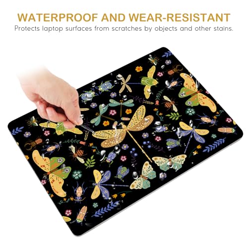 Image of DINKY Laptop Skin Sticker Decal 15.6 inch 15.4 inch 12 inch 13 inch 13.3 inch 14 inch 15 inch Laptop Universal Vinyl Skin Stickers Cover Art Decal Notebook PC Personalized Protector, Black Dragonfly