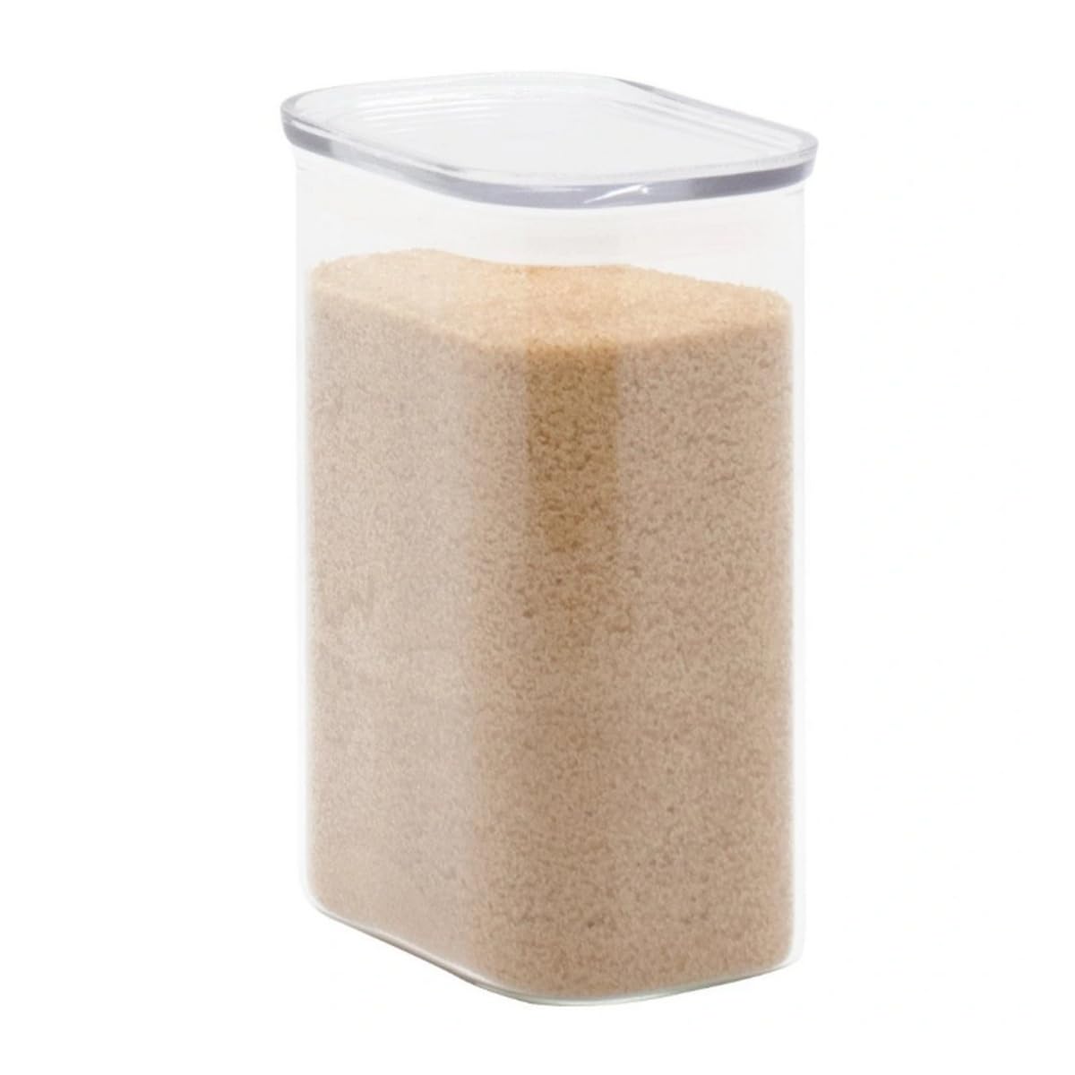 PEBBLY - Set mit 3 hohen und rechteckigen Vorratsdosen aus Glas mit Glasdeckeln – 470 ml, 1,2 l und 1,8 l – optimierte Aufbewahrung für eine organisierte Küche