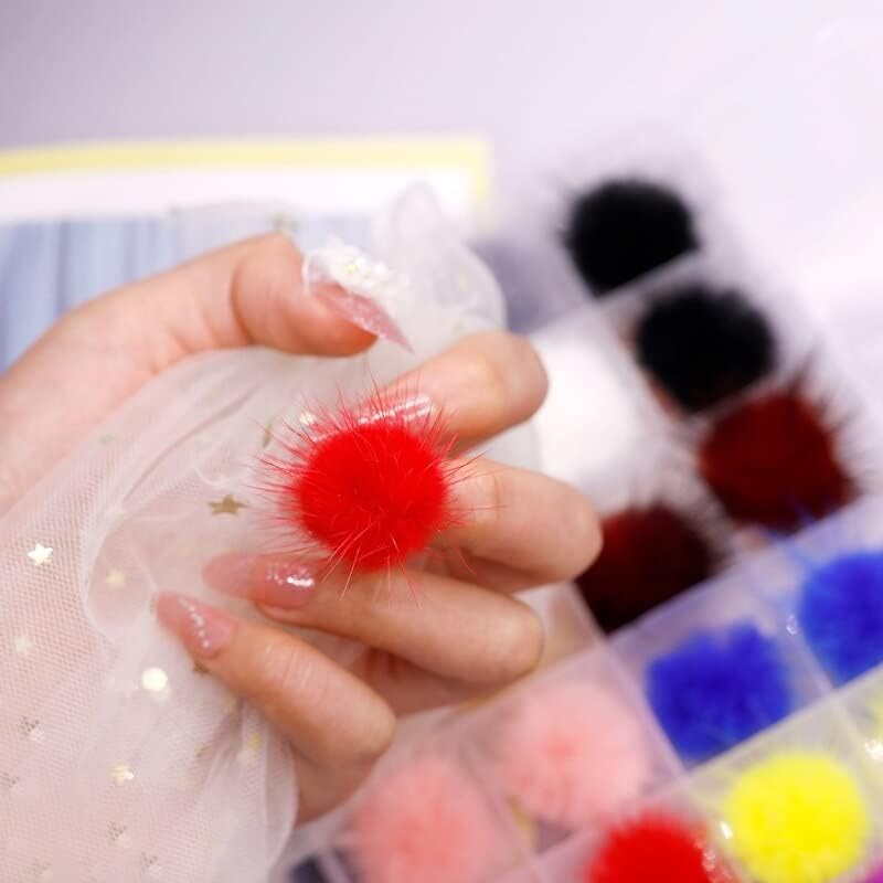 Cute Nail Pom Fluffy Plush Ball Detachable Soft Fluffy Pom Ball Nail Accessories