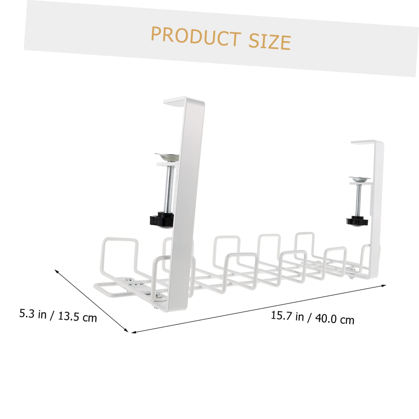 Housoutil Plateau de Gestion des Câbles sous Bureau en Acier Carbone Fixation Facile pour Organiser Câbles et Multiprise