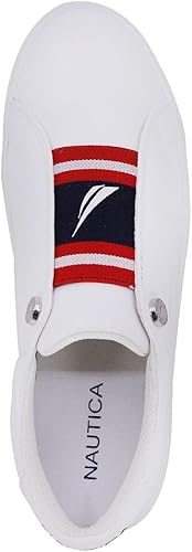 Vista 5 de Nautica Zapatos deportivos sin cordones para mujer Zapatos casuales para caminar Cómodo estilo de tenis de moda sin cordones